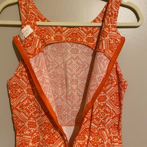 Orange Aztec print fit and flare dress - Picture 4 of 5
